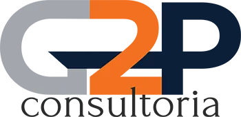 G2P Logo cinza azul laranja preto