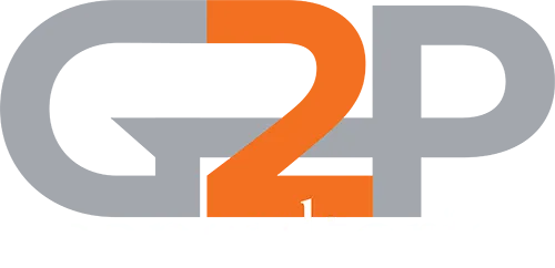G2P Consultoria Estratégica de Negócios Logo cinza laranja branco